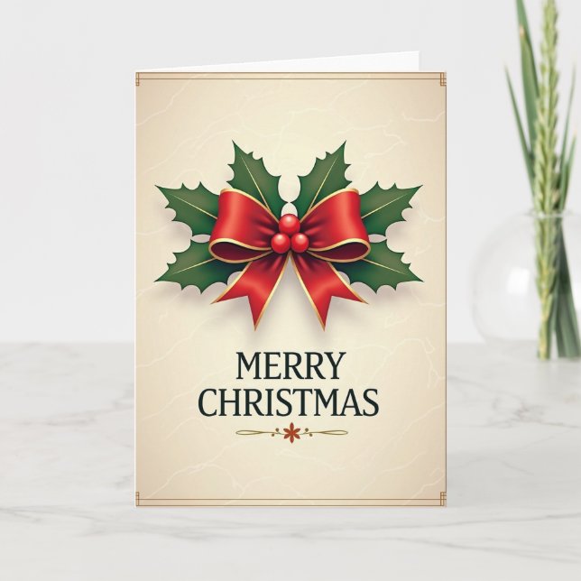 Evergreen Bow Card (Front)