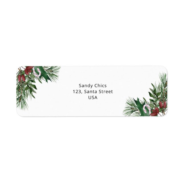 Evergreen branch label (Front)