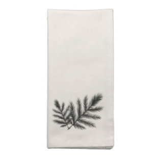 Evergreen Branch–Mountain-Inspired Botanical Cloth Napkin