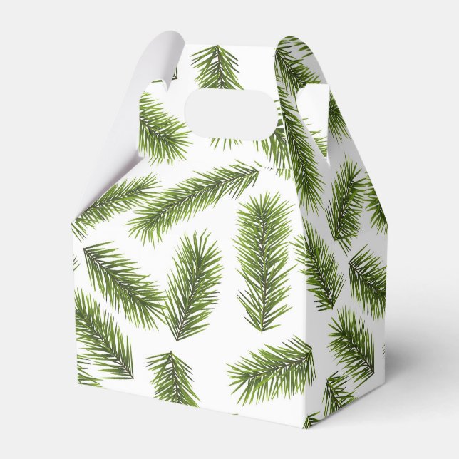 Evergreen Branch Pattern  Favor Boxes (Front Side)