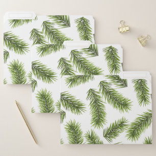 Evergreen Branch Pattern File Folder