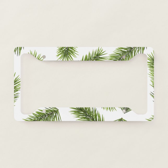 Evergreen Branch Pattern  License Plate Frame (Front)