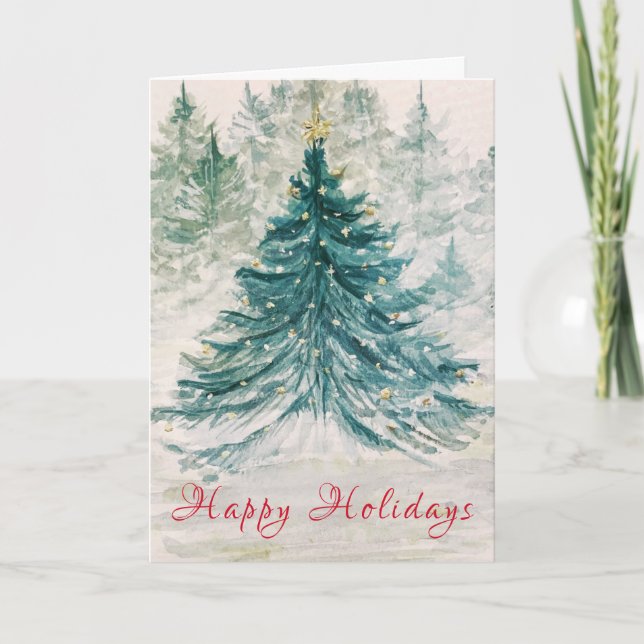 Evergreen Bright Holiday Card (Front)
