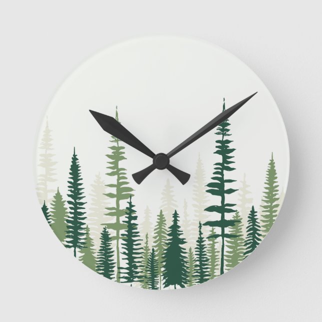 Evergreen Charm Round Clock (Front)