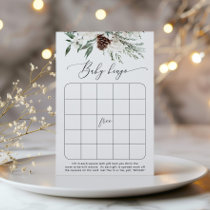 Evergreen Christmas baby shower bingo game