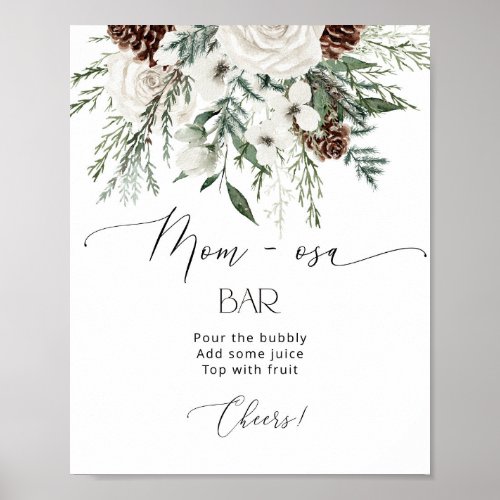 Evergreen Christmas baby shower mom_osa bar Poster