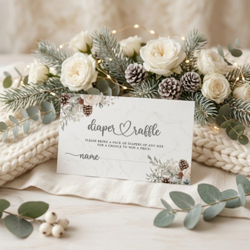 Evergreen Christmas diaper raffle ticket Enclosure Card