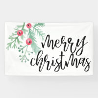 Evergreen Christmas Holiday Banner