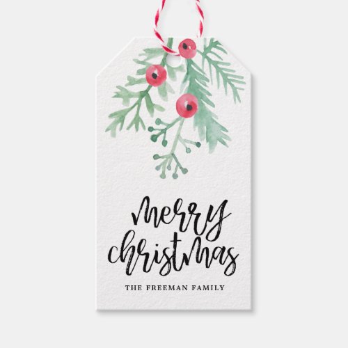 Evergreen Christmas Holiday Gift Tag