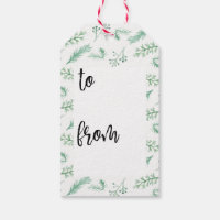 Christmas Branches Holiday Gift Tags or Labels - Berry Berry Sweet