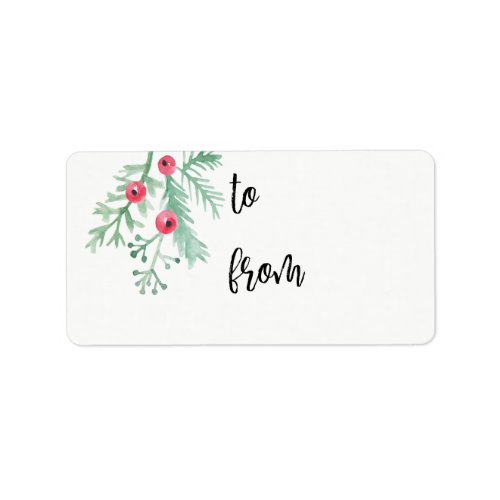 Evergreen Christmas Holiday Gift Tag Label