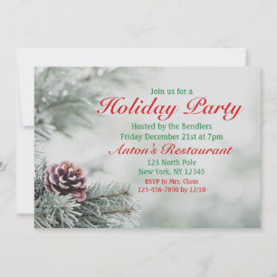 Evergreen Christmas Party Invitation