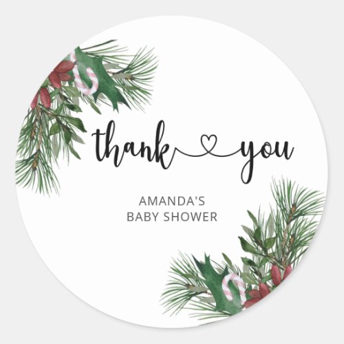 Evergreen Christmas Santa Classic Round Sticker