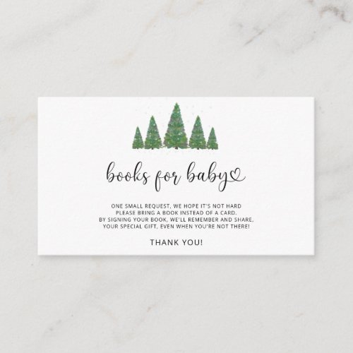 Evergreen Christmas snow books for baby  Enclosure Card