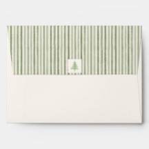 Evergreen Christmas Striped Sage Green Inside