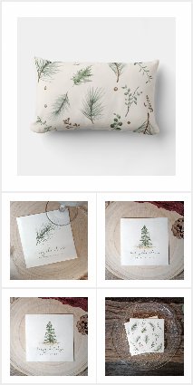 Evergreen Christmas Tree Christmas Cards & Gifts