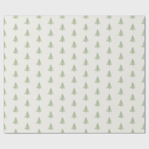 Evergreen Christmas Tree Sage Green Wrapping Paper