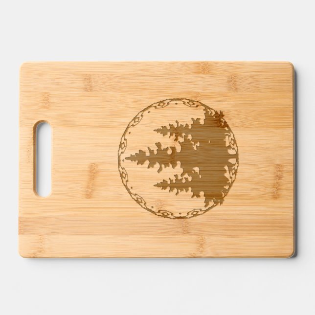 Evergreen Christmas Trees Engraved Cutting Board (Front)