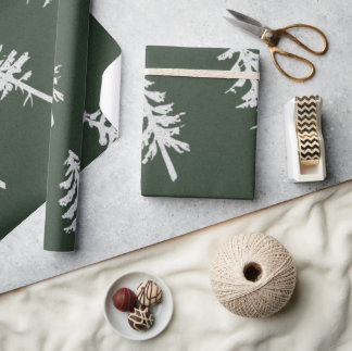 evergreen Christmas Wrapping Paper Set