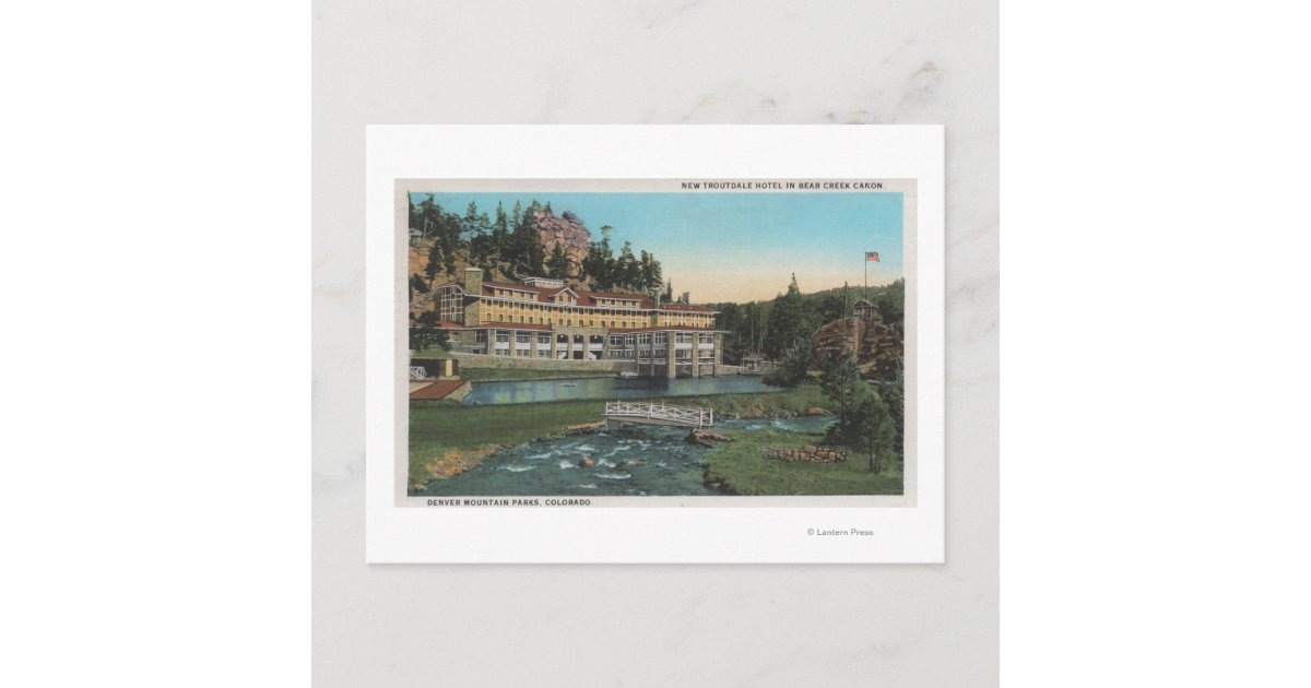 Evergreen, CO Troutdale Hotel, Bear Creek Postcard Zazzle