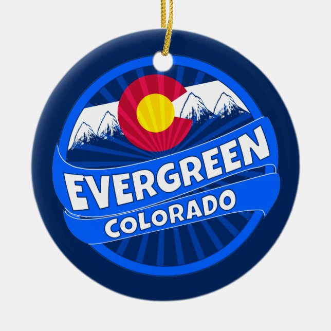 Evergreen Colorado mountain burst ornament (Front)