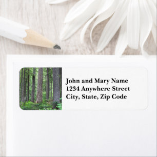 Evergreen Conifer Forest Address Label