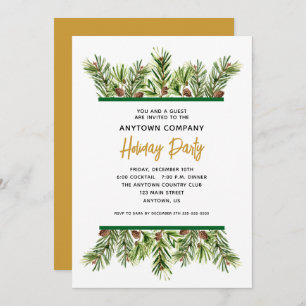 Evergreen Corporate Holiday Christmas Party Invitation