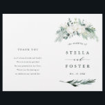 Evergreen & Cotton Flowers Elegant Wedding Program<br><div class="desc">This wedding ceremony program features hand-painted winter greenery,  cotton flowers with golden and watercolor textures. For more advanced customization of this design,  please click the "Customize further" link. Matching items are also available. NOTE: You will need to fold them in half when they arrive.</div>