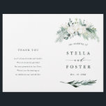 Evergreen & Cotton Flowers Elegant Wedding Program<br><div class="desc">This wedding ceremony program features hand-painted winter greenery,  cotton flowers with golden and watercolor textures. For more advanced customization of this design,  please click the "Customize further" link. Matching items are also available. NOTE: You will need to fold them in half when they arrive.</div>