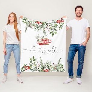 Evergreen cozy baby its cold outside fleece blanket