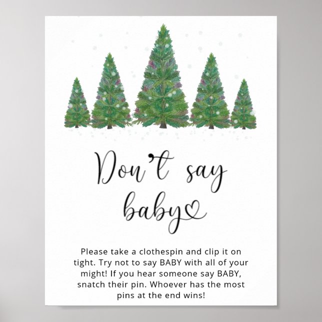 Evergreen Don't say baby. Winter don't say baby  Poster (Front)