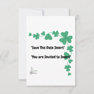 "Evergreen Elegance – Custom Clover Border " Save The Date