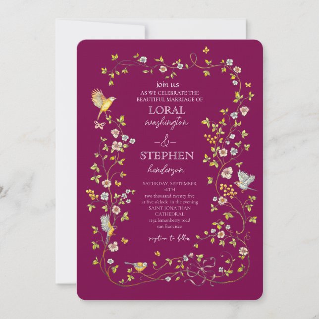 Evergreen Elegance Wedding Invitation (Front)