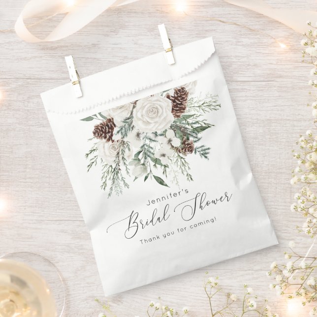 Evergreen elegant bridal shower favor bag (Clipped)