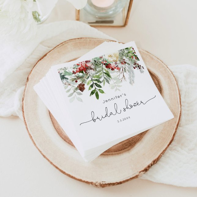 Evergreen elegant bridal shower napkins (Creator Uploaded)