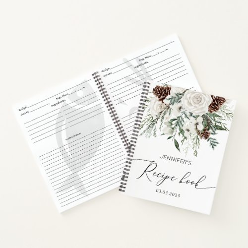 Evergreen elegant Bridal Shower recipe book