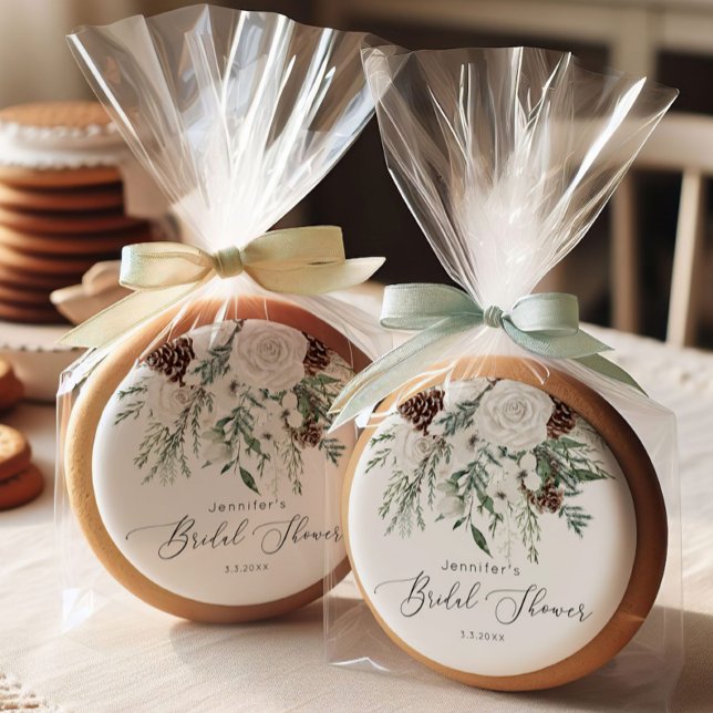 Evergreen elegant bridal shower sugar cookie (Creator Uploaded)