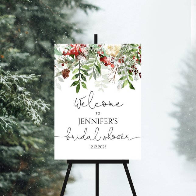 Evergreen elegant bridal shower welcome foam board (Creator Uploaded)