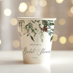 Evergreen elegant pine cone bridal shower paper cups<br><div class="desc">Evergreen elegant pine cone bridal shower Paper Cups
Matching items available.</div>