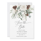 Evergreen elegant Save the date