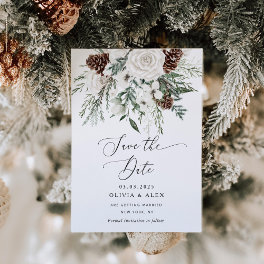 Evergreen elegant Save the date