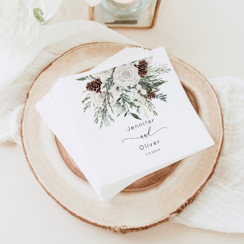 Evergreen elegant wedding  napkins