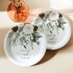 Evergreen festive winter elegant wedding  paper plates<br><div class="desc">Evergreen festive winter elegant wedding Paper Plates
Matching items available.</div>