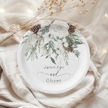 Evergreen festive winter elegant wedding  paper plates<br><div class="desc">Evergreen festive winter elegant wedding Paper Plates
Matching items available.</div>