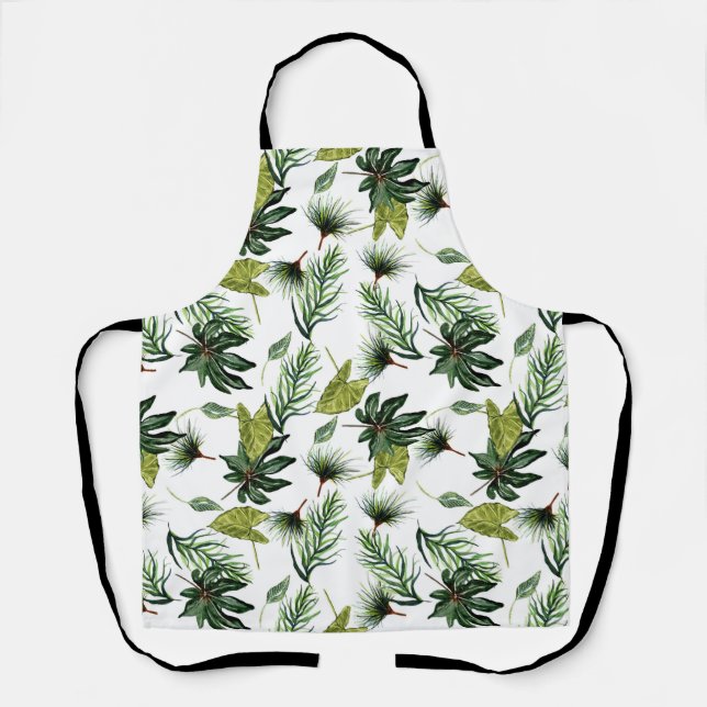 Evergreen foliage pattern apron (Front)
