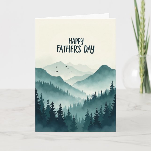 Evergreen Forest Fathers Day Card (Front)