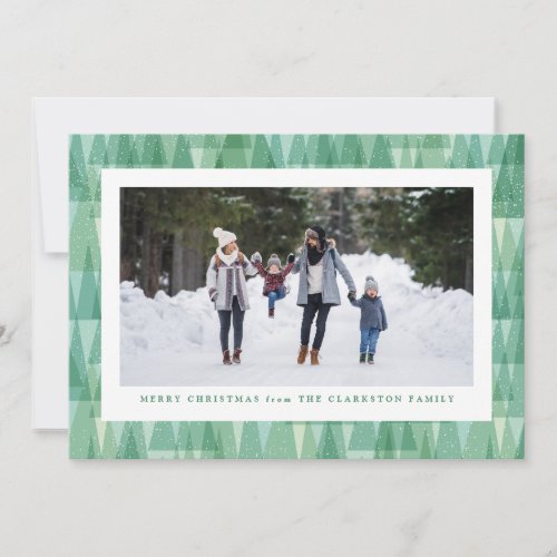 Evergreen frame holiday photo card