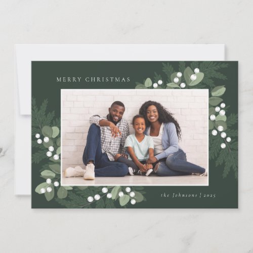 Evergreen Frame Photo Holiday Card