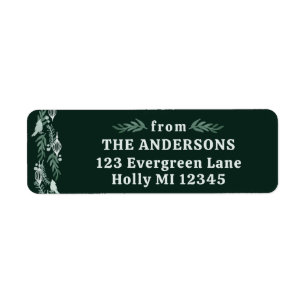 Evergreen Garland Modern Holiday Return  Label