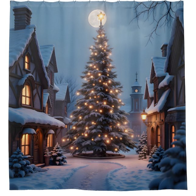 Evergreen Glow -  Shower Curtain (Front)